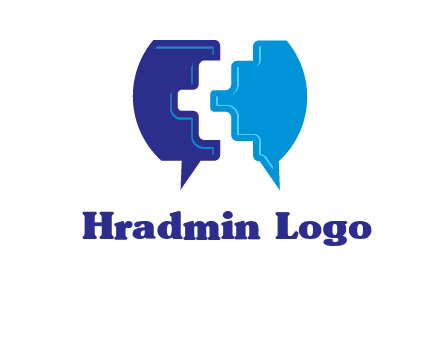 chat bubble in pieces communication logo