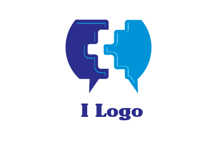 chat bubble in pieces communication logo
