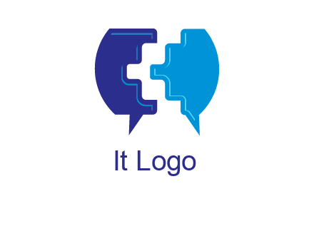 chat bubble in pieces communication logo