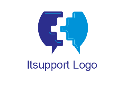 chat bubble in pieces communication logo