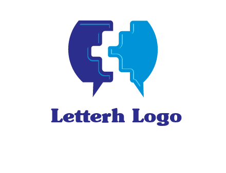 chat bubble in pieces communication logo