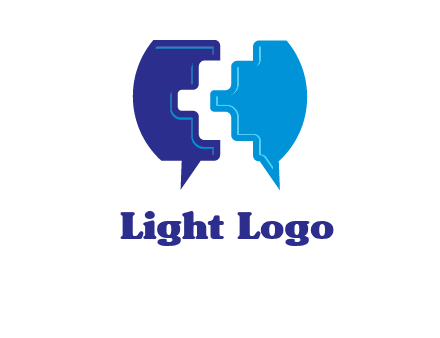 chat bubble in pieces communication logo