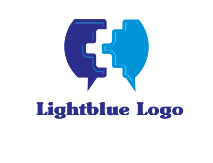 chat bubble in pieces communication logo