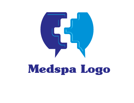 chat bubble in pieces communication logo