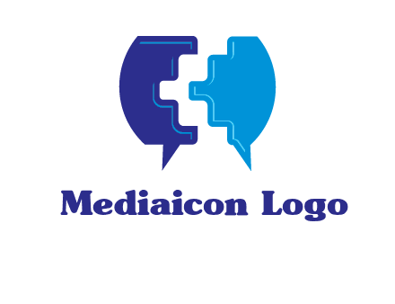 chat bubble in pieces communication logo