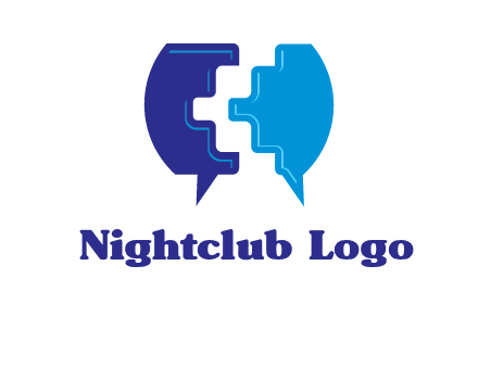 chat bubble in pieces communication logo