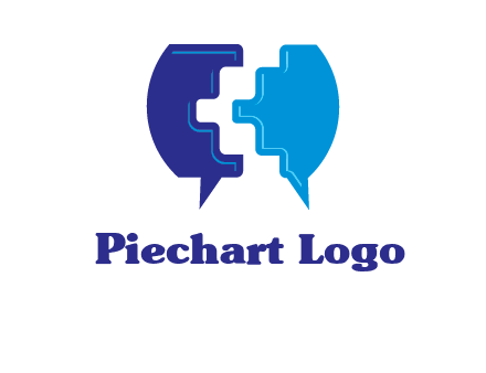 chat bubble in pieces communication logo