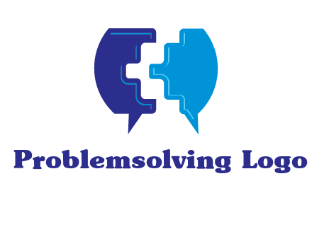chat bubble in pieces communication logo