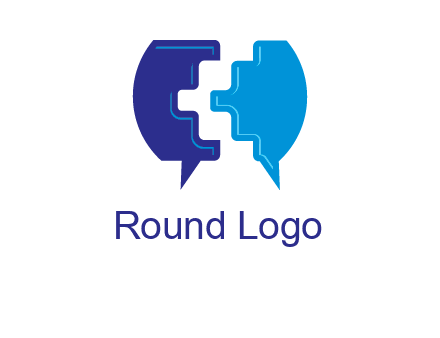 chat bubble in pieces communication logo