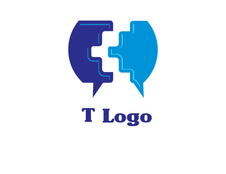 chat bubble in pieces communication logo