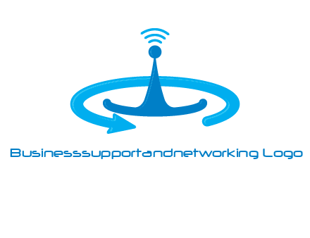 antenna with arrow in communication logo