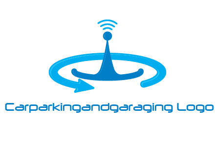 antenna with arrow in communication logo