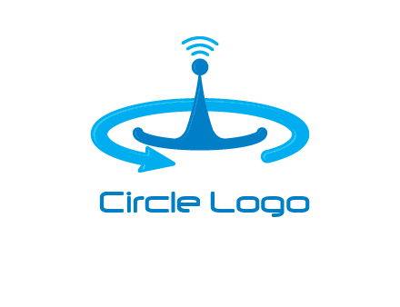 antenna with arrow in communication logo