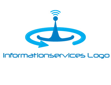 antenna with arrow in communication logo