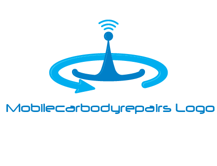 antenna with arrow in communication logo