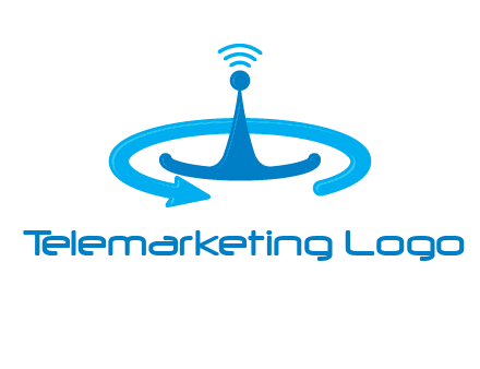 antenna with arrow in communication logo