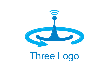 antenna with arrow in communication logo