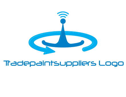 antenna with arrow in communication logo