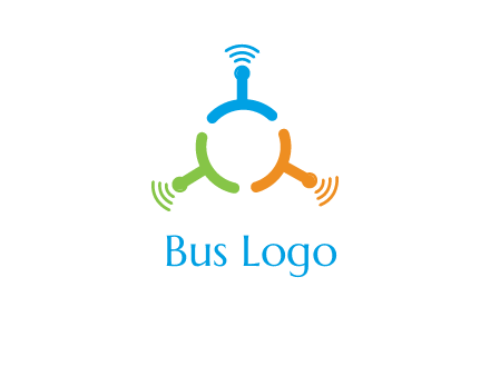 telecommunication logo with antennas