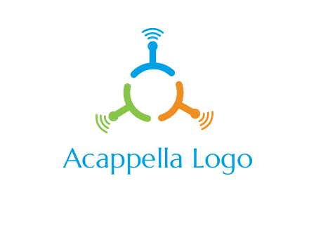 telecommunication logo with antennas
