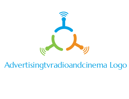 telecommunication logo with antennas