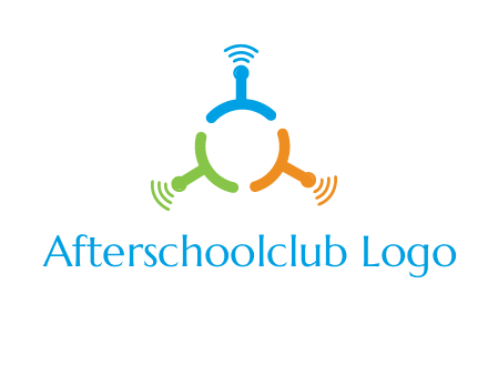 telecommunication logo with antennas