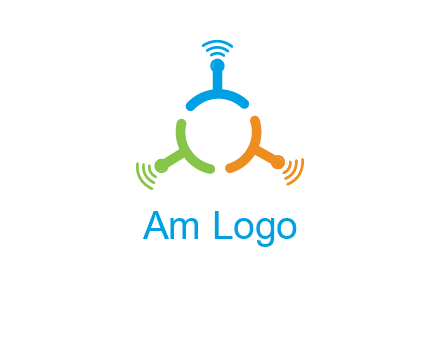 telecommunication logo with antennas
