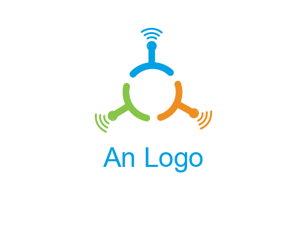 telecommunication logo with antennas