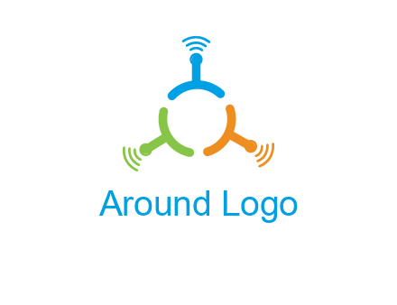 telecommunication logo with antennas