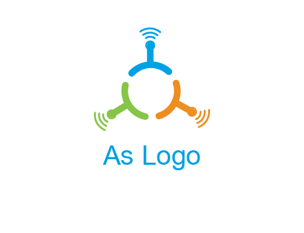 telecommunication logo with antennas
