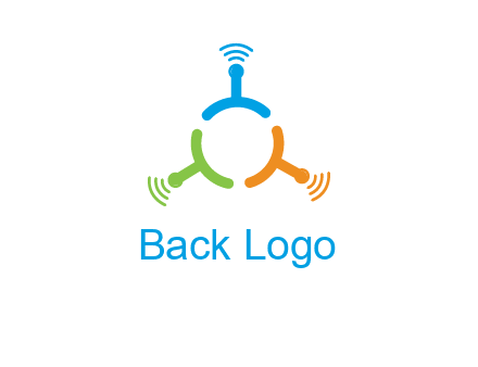 telecommunication logo with antennas