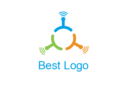 telecommunication logo with antennas