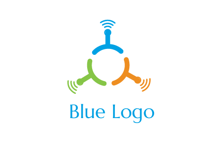 telecommunication logo with antennas