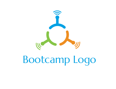 telecommunication logo with antennas