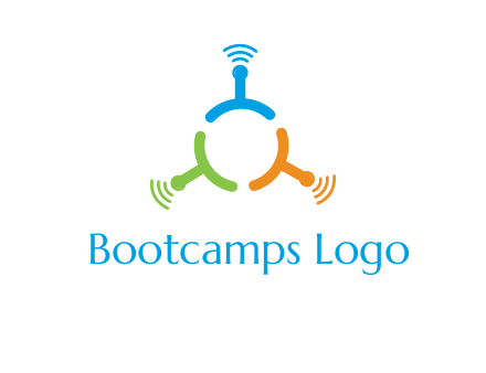 telecommunication logo with antennas