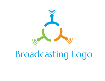 telecommunication logo with antennas