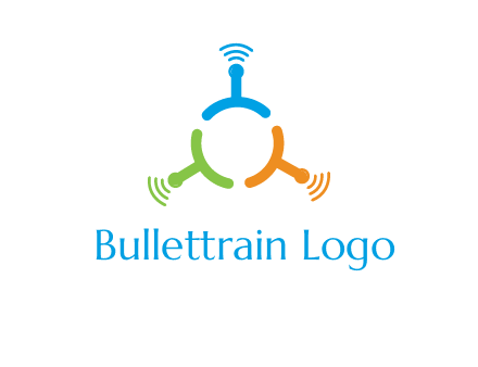 telecommunication logo with antennas