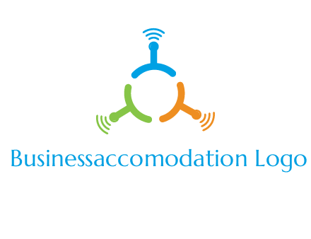 telecommunication logo with antennas