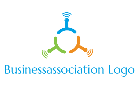 telecommunication logo with antennas