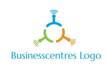 telecommunication logo with antennas