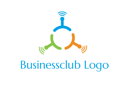 telecommunication logo with antennas