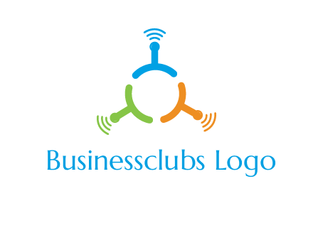 telecommunication logo with antennas
