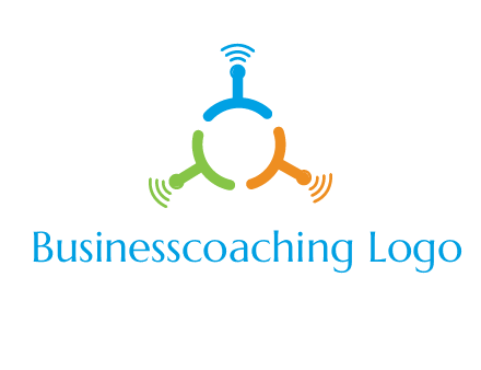 telecommunication logo with antennas
