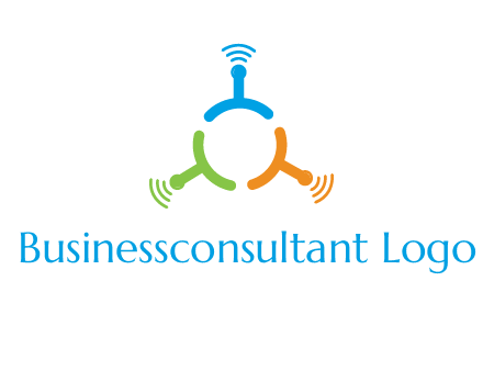 telecommunication logo with antennas