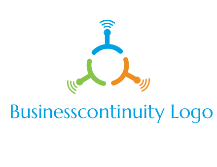 telecommunication logo with antennas