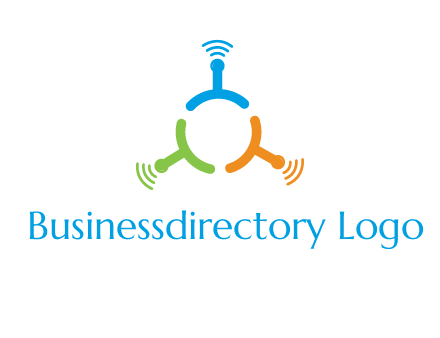 telecommunication logo with antennas