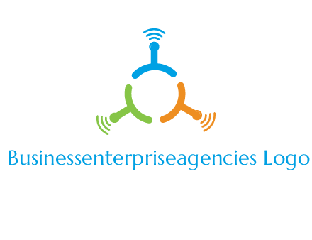 telecommunication logo with antennas
