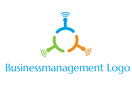 telecommunication logo with antennas