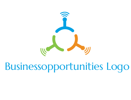 telecommunication logo with antennas