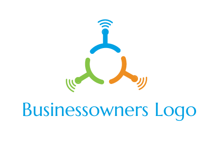 telecommunication logo with antennas